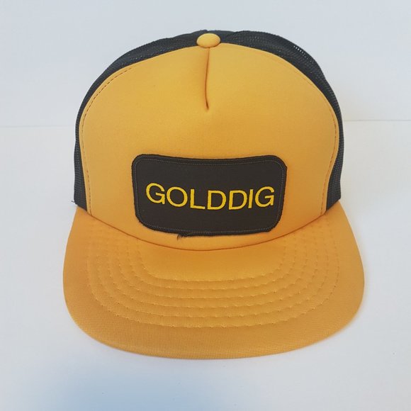 Vintage 80s GOLDDIG Hat Snapback Trucker Hat Classic Cap - Picture 10 of 14